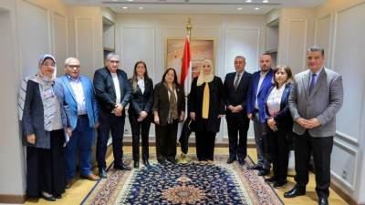 وزيرة التضامن تستقبل وزيرة الصحة الفلسطينية.. وتناقشان الأوضاع الإنسانية في قطاع غزة