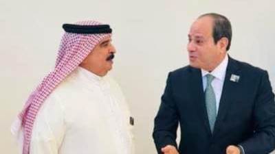 الرئيس السيسى يلتقى عاهل البحرين ورئيس المجلس الأوروبى وجون كيرى فى دبى