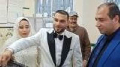 عروسان يدليان بصوتهما بلجنة الملاحة بسيدى سالم فى كفر الشيخ