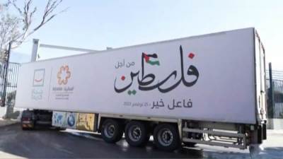 حياة كريمة" ترسل 6 شاحنات إغاثة لغزة بالتعاون مع "الصناديق الإنسانية القطرية"