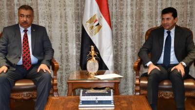 وزير الرياضة يستقبل وفد اللجنة العالمية للكشافة لمناقشة استعدادت مصر لاستضافة المؤتمر الكشفي العالمي