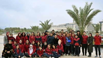 "مجلس الوزراء" يستقبل طلاب مدرسة "النيل" ضمن جولتهم لزيارة معالم العاصمة الإدارية