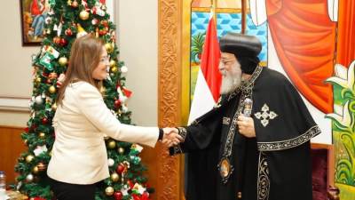 وزيرة التخطيط والتنمية الاقتصادية تهنئ البابا تواضروس بعيد الميلاد المجيد