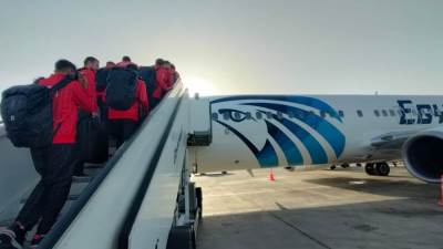 مصرللطيران_الناقل الوطني تسير رحلة خاصة لنقل المنتخب الوطني إلى أبيدجان 