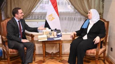 وزيرة التضامن تلتقي مبعوث وزير الخارجية البريطاني للشؤون الإنسانية في الأراضي الفلسطينية المحتلة