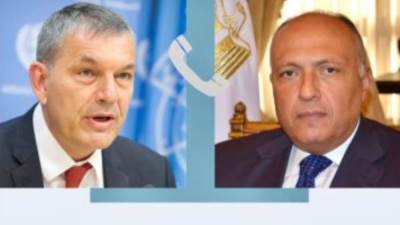 شكرى يؤكد للمفوض العام للأونروا دعم مصر لدور الوكالة فيما تواجهه من تحديات