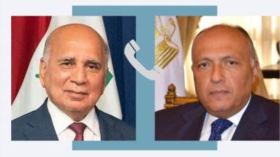 وزير الخارجية يتلقى اتصالاً هاتفياً من وزير خارجية العراق