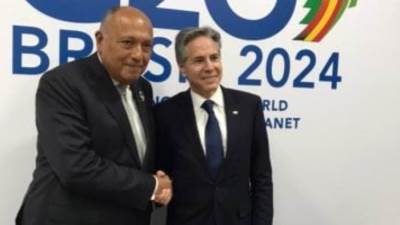 وزير خارجية مصر يؤكد لنظيره الأمريكى رفض أى مخططات لتهجير الفلسطينيين