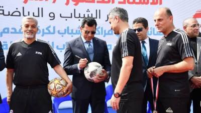 وزير الرياضة يشهد نهائي دوري منتخبات كرة القدم للصم بنين ودوري منتخبات كرة السلة بنات