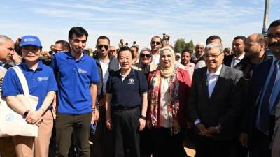 القباج ومدير عام منظمة "الفاو" ومحافظ المنيا يتفقدون مشروع تحسين سبل العيش والتغذية بالمنيا