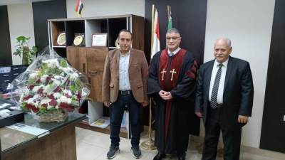 رئيس جهاز الشروق يتلقى تهنئةً من رئيس مجمع الكنائس المعمداني بمناسبة حلول شهر رمضان