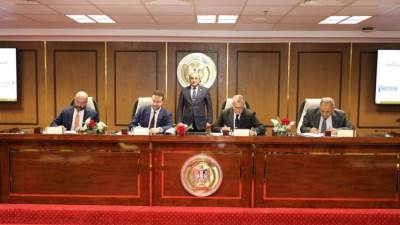 وزير العدل يشهد توقيع تعاون مع البنك المركزي  ووزارة الاتصالات والشركة المصرية للاستعلام الائتماني