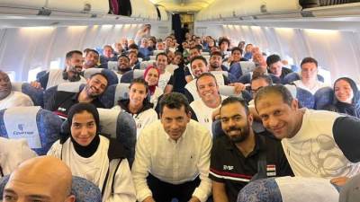 وزير الرياضة يحتفل مع أبطال البعثة المصرية المُشاركة في دورة الألعاب الأفريقية