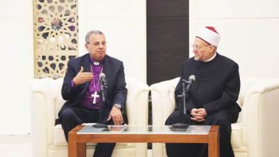 مفتي الجمهورية يستقبل وفدًا رفيع المستوى من رئاسة الطائفة الإنجيلية للتهنئة بعيد الفطر