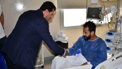 وزير الرياضة يطمئن على الحالة الصحية للاعب أحمد رفعت