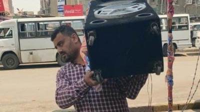 حملات لرفع والتحفظ علي مكبرات الصوت من محال إمبابة لما تسببه من إزعاج للمواطنين