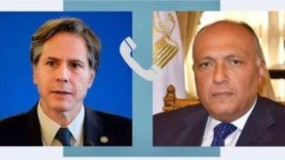 شكرى وبلينكن يؤكدان رفضهما لأية عملية عسكرية إسرائيلية برية فى رفح الفلسطينية