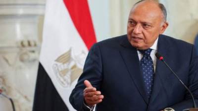 ‏سامح شكرى يبحث مع وزير خارجية فرنسا جهود وقف إطلاق النار فى غزة