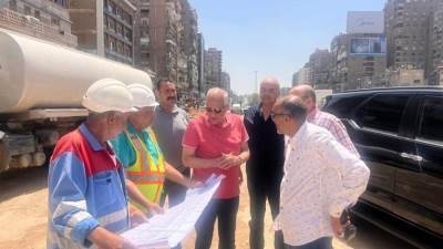 محافظ الجيزة يتفقد أعمال التطوير بمحيط محطة مترو الانفاق بجامعة الدول العربية