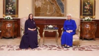 السيدة انتصار السيسى تعبر عن سعادتها بلقاء ضيفة مصر العزيزة حرم سلطان عُمان