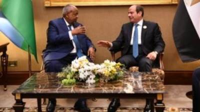 الرئيس السيسي ونظيره الجيبوتى يؤكدان ضرورة استعادة الهدوء فى مضيق باب المندب