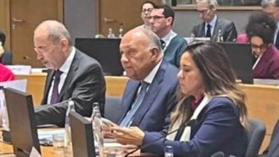 شكرى يدعو إلى ضرورة تضافر التحركات العربية والأوروبية لوقف الحرب على غزةما 