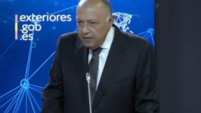 وزير الخارجية: نتطلع إلى حل القضية الفلسطينية على أساس حل الدولتين