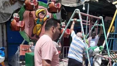 محافظة الجيزة تزيل ملاهى مقامة بالمخالفة بشارع نبيل طه ببولاق الدكرور