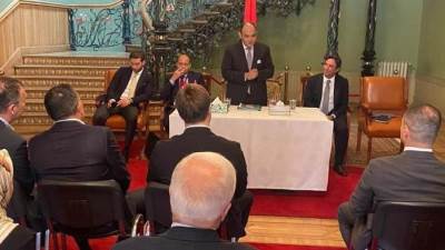 وزير التجارة والصناعة يلتقي الجانب التركي بمجلس الاعمال المشترك واعضاء مجلس العلاقات الاقتصادية الخارجية التركي 