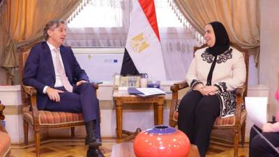 وزيرة التضامن تستقبل الممثل المقيم لبرنامج الأمم المتحدة الإنمائي في مصر
