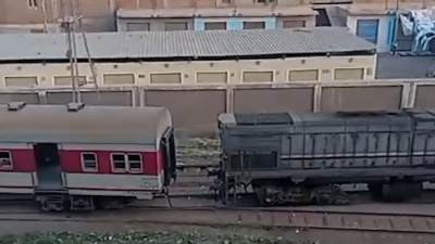 توقف قطار بعد خروج إحدى عرباته عن القضبان بالمنوفية دون وفيات