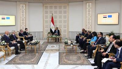 رئيس الوزراء يلتقي المُفوض الأوروبي للتجارة على هامش مؤتمر الاستثمار المصري-الأوروبي