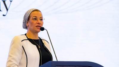 وزيرة البيئة تلقي كلمة في الملتقى السادس لاستراتيجات التحول نحو الاقتصاد الأخضر