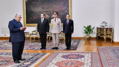 المستشار أحمد عبود رئيس مجلس الدولة الجديد يؤدى اليمين أمام الرئيس السيسى