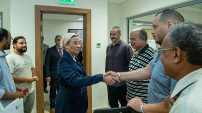 وزيرة البيئة تشكر العاملين بالوزارة على جهودهم خلال الفترة الماضية وتحثهم على استكمال مسيرة العمل البيئى فى مصر