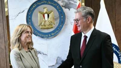 وزير البترول وسفيرة النرويج بالقاهرة يبحثان مشروع الهيدروجين الأخضر