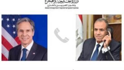 وزير الخارجية يؤكد لنظيره الأمريكي ضرورة التوصل لوقف إطلاق النار فى غزة