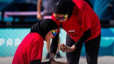 منتخب سيدات الطائرة الشاطئية يودع الأولمبياد بعد الهزيمة من إسبانيا