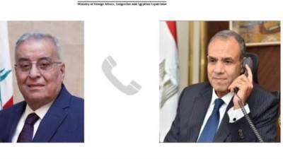 وزير الخارجية والهجرة وشئون المصريين بالخارج يجري اتصالاً هاتفياً مع وزير خارجية لبنان