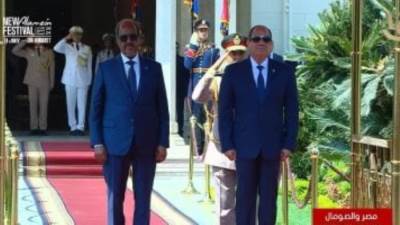 مراسم استقبال رسمية للرئيس الصومالى حسن شيخ محمود بقصر الاتحادية