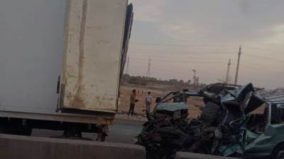 مصرع 3 أشخاص وإصابة 13 آخرين في حادث تصادم بالشرقية