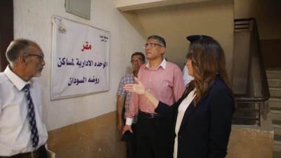 محافظ الجيزة يتفقد مشروع الاسكان البديل بروضة السودان للاطمئنان على الخدمات