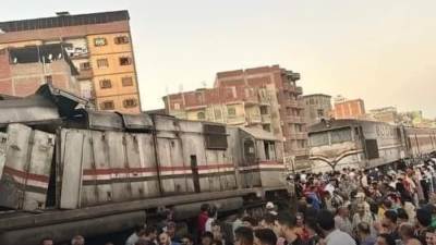 حجز عامل المزلقان والسائقين في حادث قطاري الشرقية لحين ورود التحريات