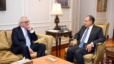 وزير الخارجية والهجرة يستقبل المنسق الأممي الخاص لعملية السلام في الشرق الأوسط