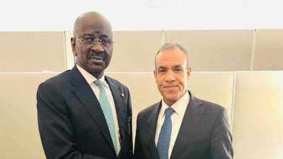 وزير الخارجية بدر عبد العاطى يلتقي مع نظيره الموريتاني