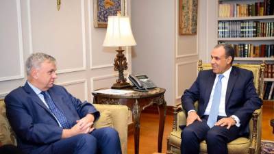 وزير الخارجية والهجرة وشئون المصريين بالخارج يستقبل المدير التنفيذي للغرفة الألمانية العربية للصناعة والتجارة
