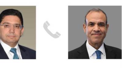 وزير الخارجية والهجرة يتلقى اتصالاً هاتفياً من وزير خارجية المغرب