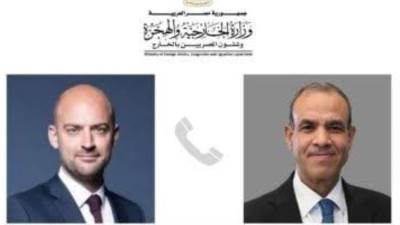 وزير الخارجية يبحث هاتفيا مع نظيره الفرنسى تطورات الأوضاع فى لبنان وغزة