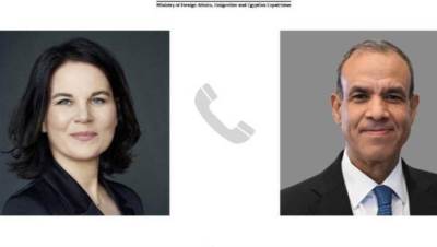 وزير الخارجية والهجرة يجرى اتصالاً هاتفياً مع وزيرة خارجية ألمانيا