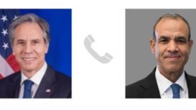 وزير الخارجية يبحث مع نظيره الأمريكي وقف إطلاق النار وتحقيق التهدئة فى غزة